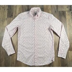 J. Crew Secret Wash Shirting SLIM Mens Shirt Small Pink Long Sleeve Stretch